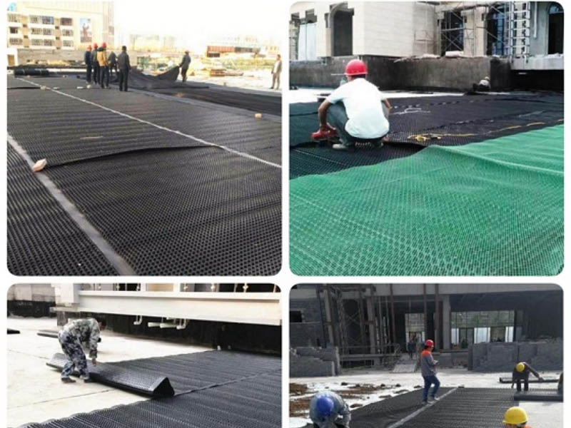 Ekologicky šetrná konstrukce, zadržování vody, drenážní panel, plastová deska, extruzní stroj na drenážní desky z HDPE